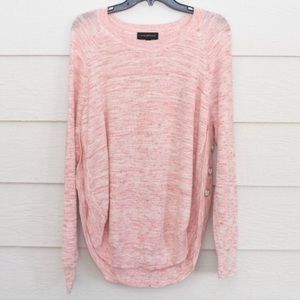 Lane Bryant Heather Pink Side Button Sweater